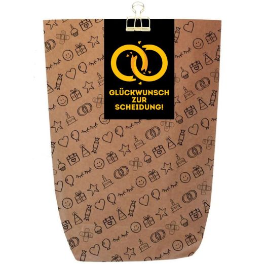 Geschenktüte GLÜCKWUNSCH ZUR SCHEIDUNG! - zum Befüllen