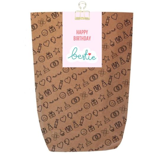 Geschenktüte Geburtstagsgeschenk „Happy Birthday Bestie“ – zum Befüllen