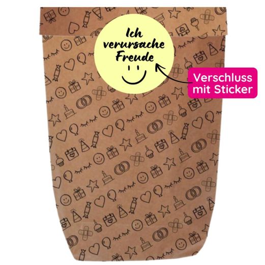 Geschenktüte mit Stickerverschluss 