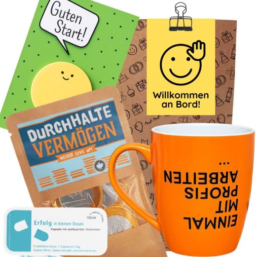 Geschenktüte Onboarding – Welcome Kit „Willkommen an Bord!“ (Set 7)