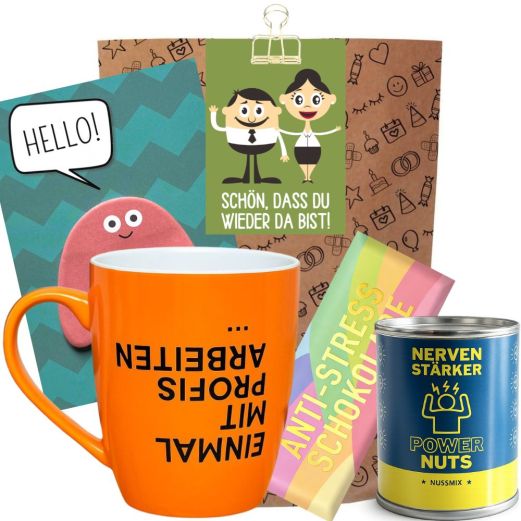 Geschenktüte Willkommen zurück – „Schön, dass du wieder da bist!“ (Set 2)