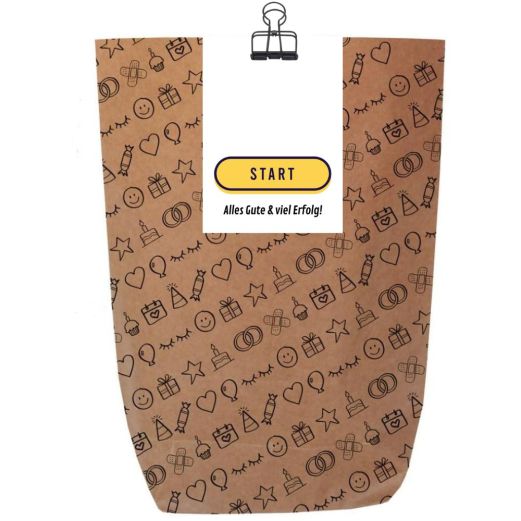 Geschenktüte Onboarding – Willkommensgeschenk  „Start-Button“ – zum Befüllen