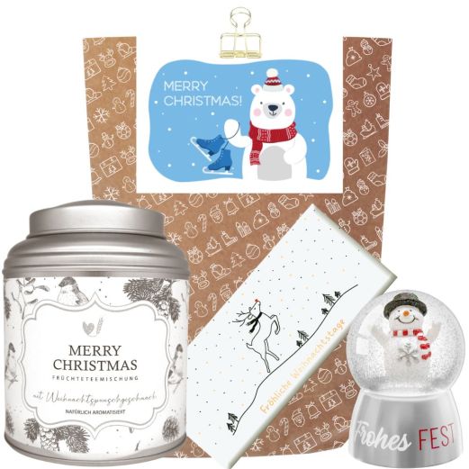 Geschenktüte „Merry Christmas“ – Schöne Kleinigkeit für Weihnachten (Eisbär Set 3)