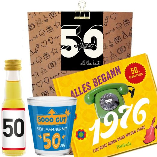 Geschenktüte 50. Geburtstag – Geschenkset „50 Years“ (Set 4)