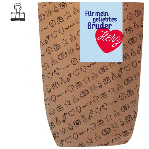 Geschenktüte BRUDERHERZ zum BEFÜLLEN
