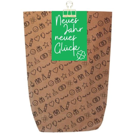 Geschenktüte „Neues Jahr, neues Glück“ – Geschenkverpackung für Neujahrsgeschenke