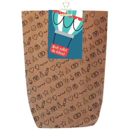 Geschenktüte HOCH SOLLST DU LEBEN! - zum Befüllen