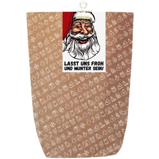 Lustige Geschenkverpackung für Weihnachtsgeschenke – „Froh und munter sein!“ – zum Befüllen