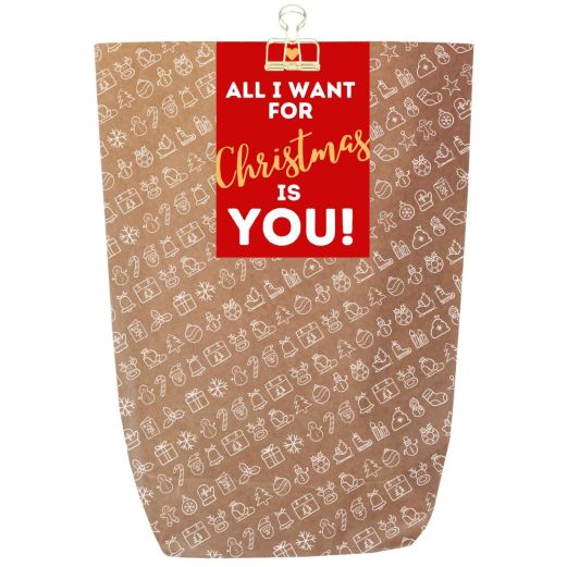 Geschenkverpackung für Weihnachtsgeschenke „All I Want For Christmas Is You!“