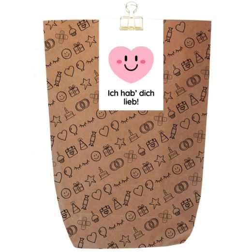 Geschenktüte „Ich hab’ dich lieb!“ - zum Befüllen