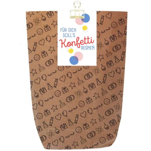 Geschenktüte zum Geburtstag – „Für dich soll`s Konfetti regnen“ – zum Befüllen