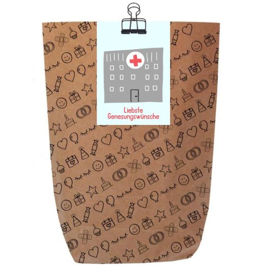 Geschenktüte LIEBSTE GENESUNGSWÜNSCHE - zum Befüllen