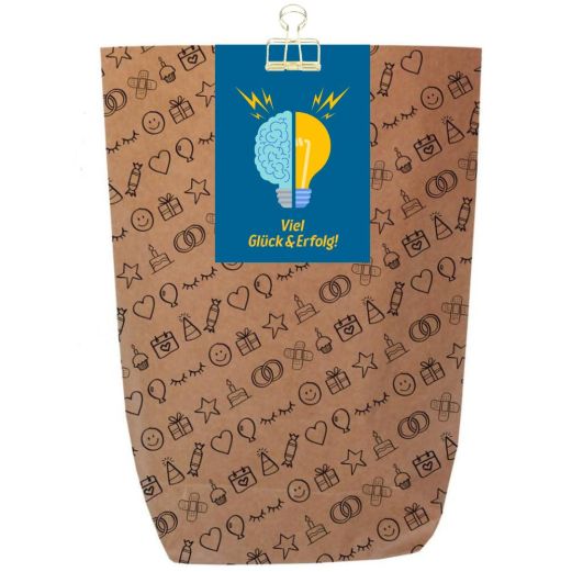 Geschenktüte „Viel Glück & Erfolg“ – zur Prüfung oder zum Jobstart – zum Befüllen
