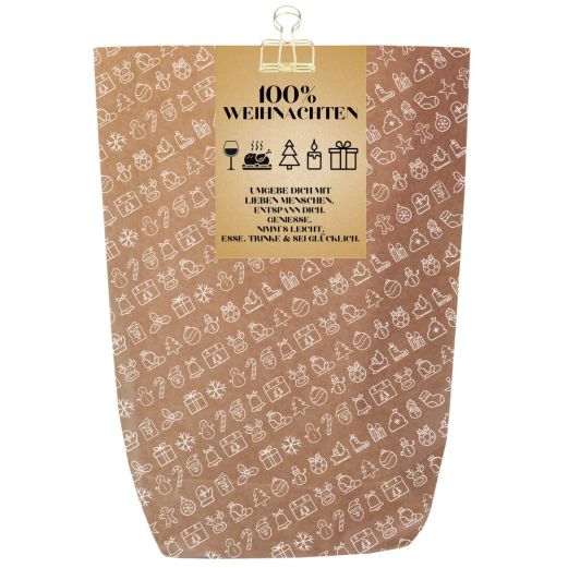 Geschenktüte „100% Weihnachten“ – Schöne Geschenkverpackung für Weihnachtsgeschenke
