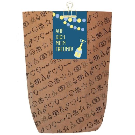 Geschenktüte AUF DICH MEIN FREUND! - zum Befüllen