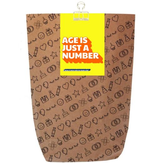 Geschenktüte „Age is just a number“ – zum Befüllen