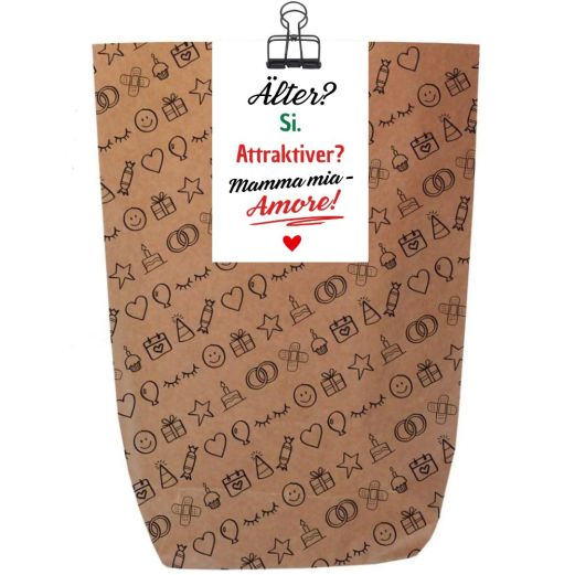 Geschenktüte – Geschenkverpackung zum Geburtstag „Mamma mia - Amore!“