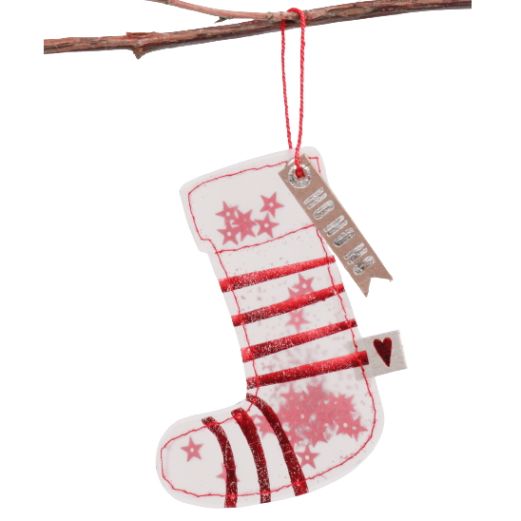 Winter Glitzer Ornament STIEFEL HO HO HO