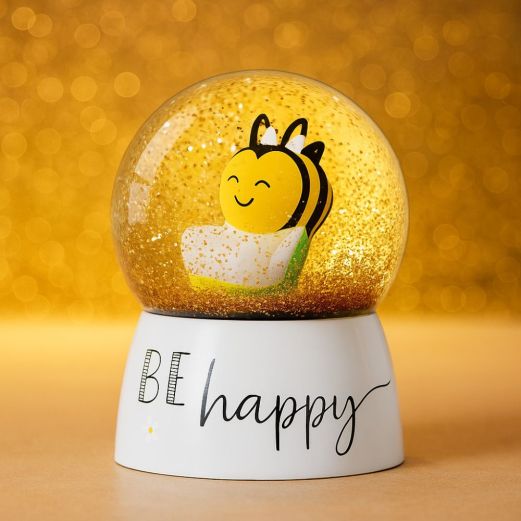 Glitzerkugel Be Happy