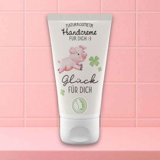 Handcreme „Glück für dich“ (Glücksschwein) - Pflegender Glücksbringer