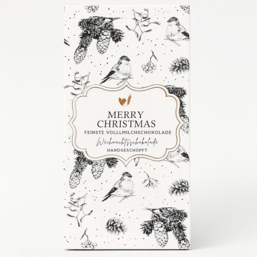 Handgeschöpfte Vollmilchschokolade 100g „Merry Christmas“ – Bake Affair