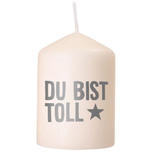 Kerze DU BIST TOLL - grau