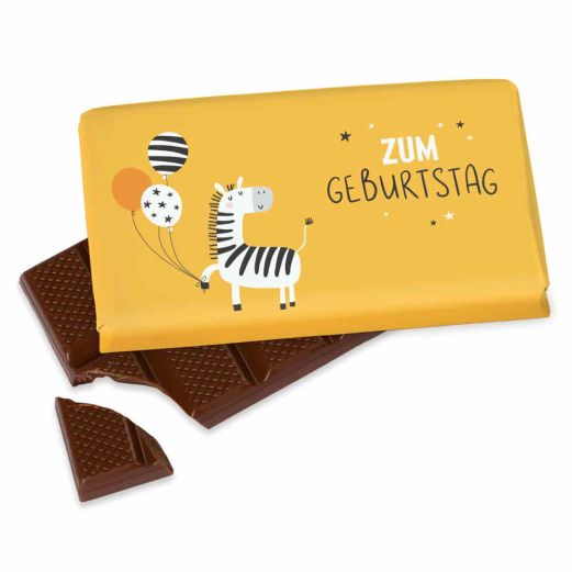 Kleine Schokolade 40g ZUM GEBURTSTAG - Zebra
