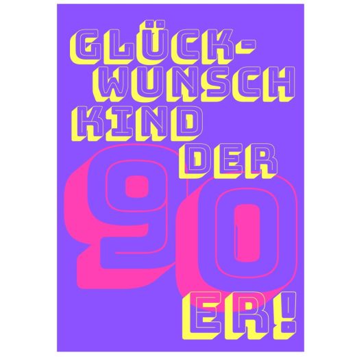 Minicard GLÜCKWUNSCH KIND DER 90er