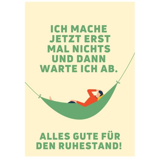 Minicard ALLES GUTE FÜR DEN RUHESTAND!