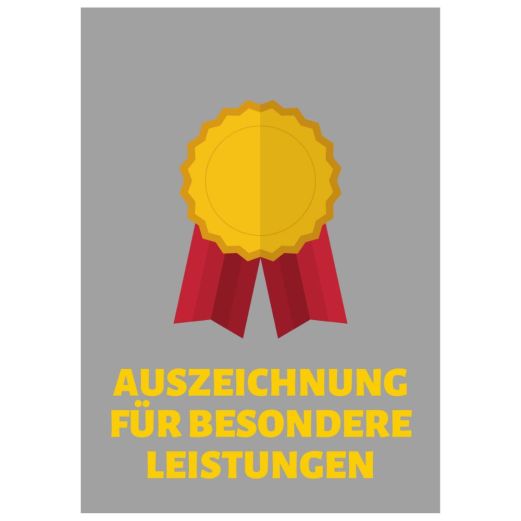 Minicard AUSZEICHNUNG FÜR BESONDERE LEISTUNGEN