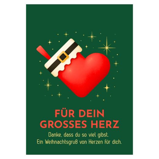 Minicard Weihnachten Für dein großes Herz