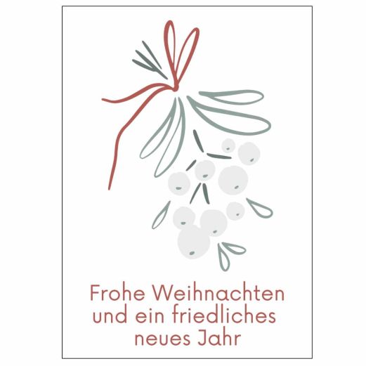 Minicard FROHE WEIHNACHTEN MISTELZWEIG