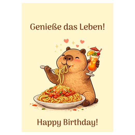 Minicard „Genieße das Leben. Happy Birthday!“