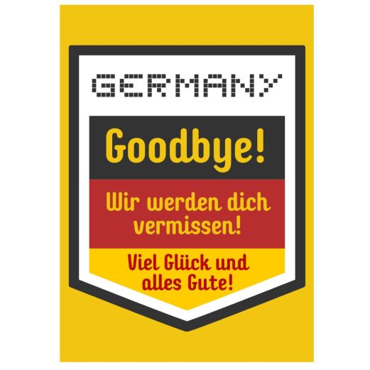 Minicard für Auswanderer GOODBYE!