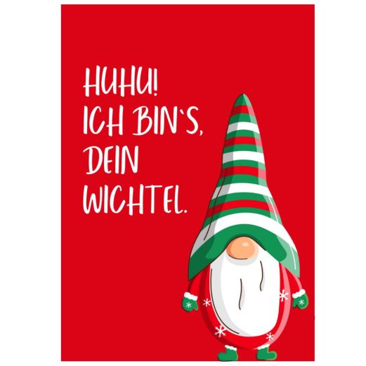 Minicard HUHU! ICH BIN`S DEIN WICHTEL