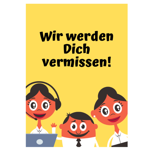 Minicard WIR WERDEN DICH VERMISSEN!