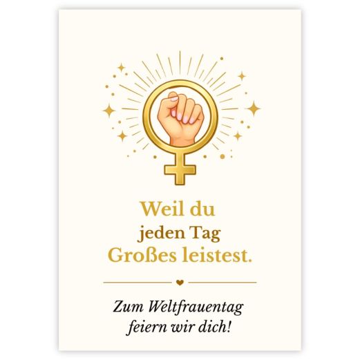 Minicard „Zum Weltfrauentag feiern wir dich.“