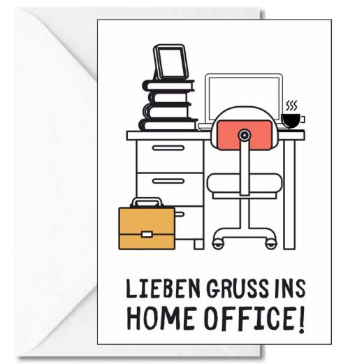 Personalisierbare Grußkarte GRUSS INS HOME OFFICE!