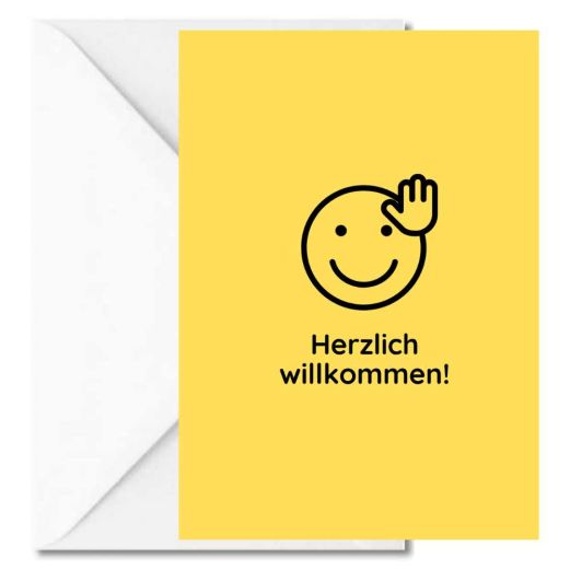 Personalisierbare Grußkarte HERZLICH WILLKOMMEN!