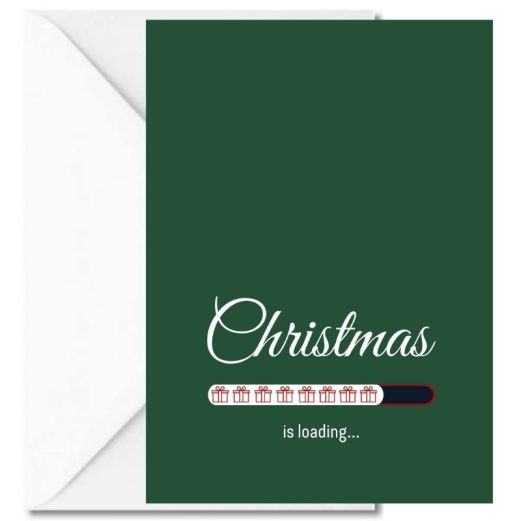 Personalisierbare Weihnachtskarte CHRISTMAS IS LOADING