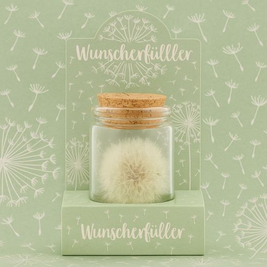 Großer Wunscherfüller - Pusteblume im Glas