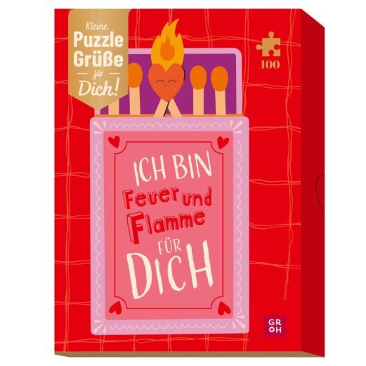 Puzzle-Grüße ICH BIN FEUER UND FLAMME FÜR DICH