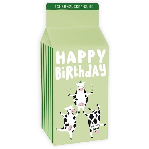 Schaumzucker-Kühe „Happy Birthday“ - New