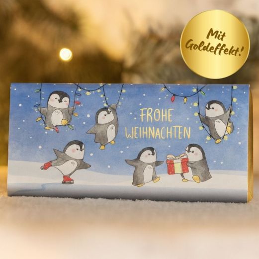 Schokolade 30g Frohe Weihnachten - Pinguine