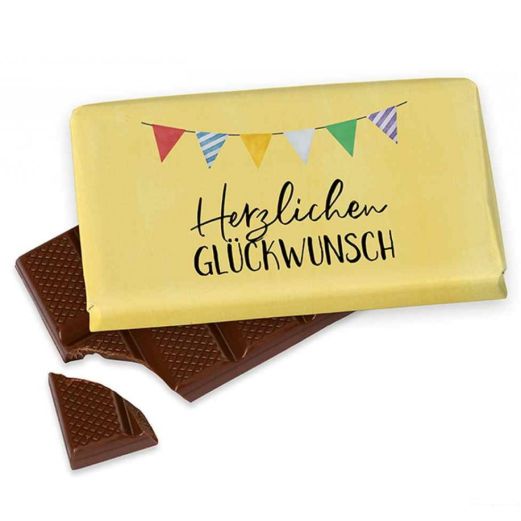 Schokolade 40g HERZLICHEN GLÜCKWUNSCH - Girlande