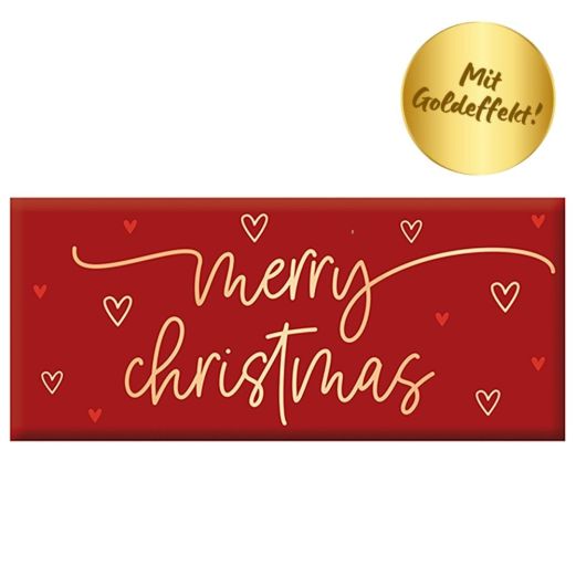 Schokolade 30g Merry Christmas - kleine Herzen