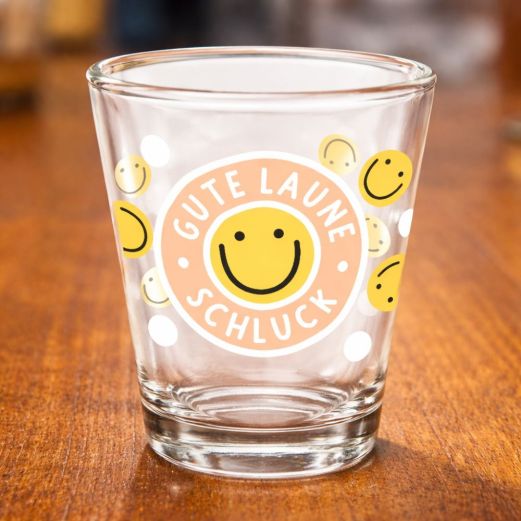 Lustiges Schnapsglas (Shotglas) „Gute Laune Schluck“