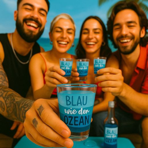 Schnapsglas Shotglas Blau wie der Ozean