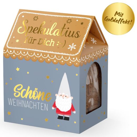 Weihnachts-Spekulatius „Schöne Weihnachten“ (Wichtel) – Kleines Wichtelgeschenk