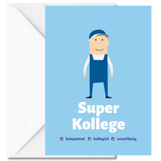 Personalisierbare Grußkarte SUPER KOLLEGE